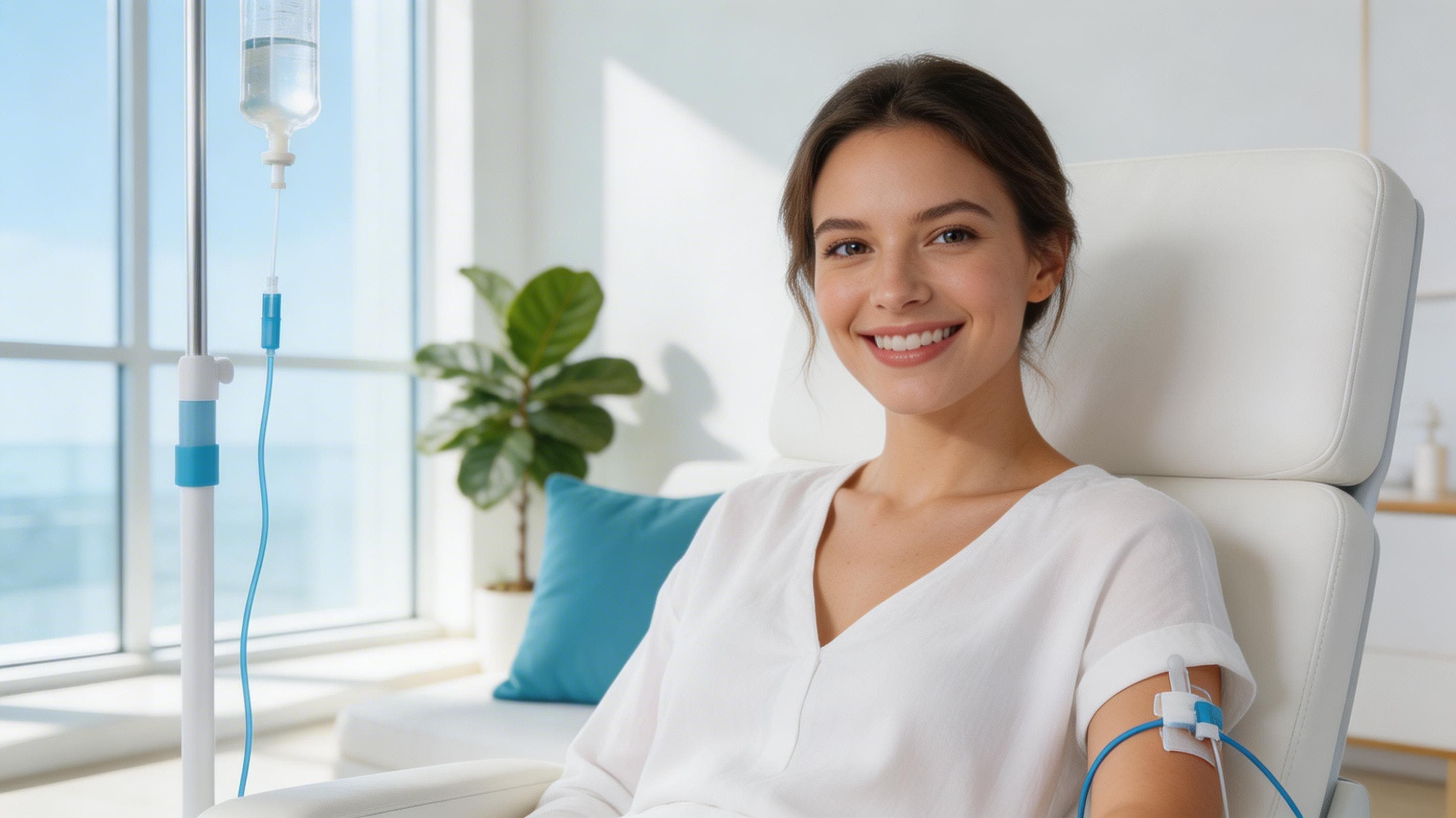 Person feeling energetic and healthy after IV therapy