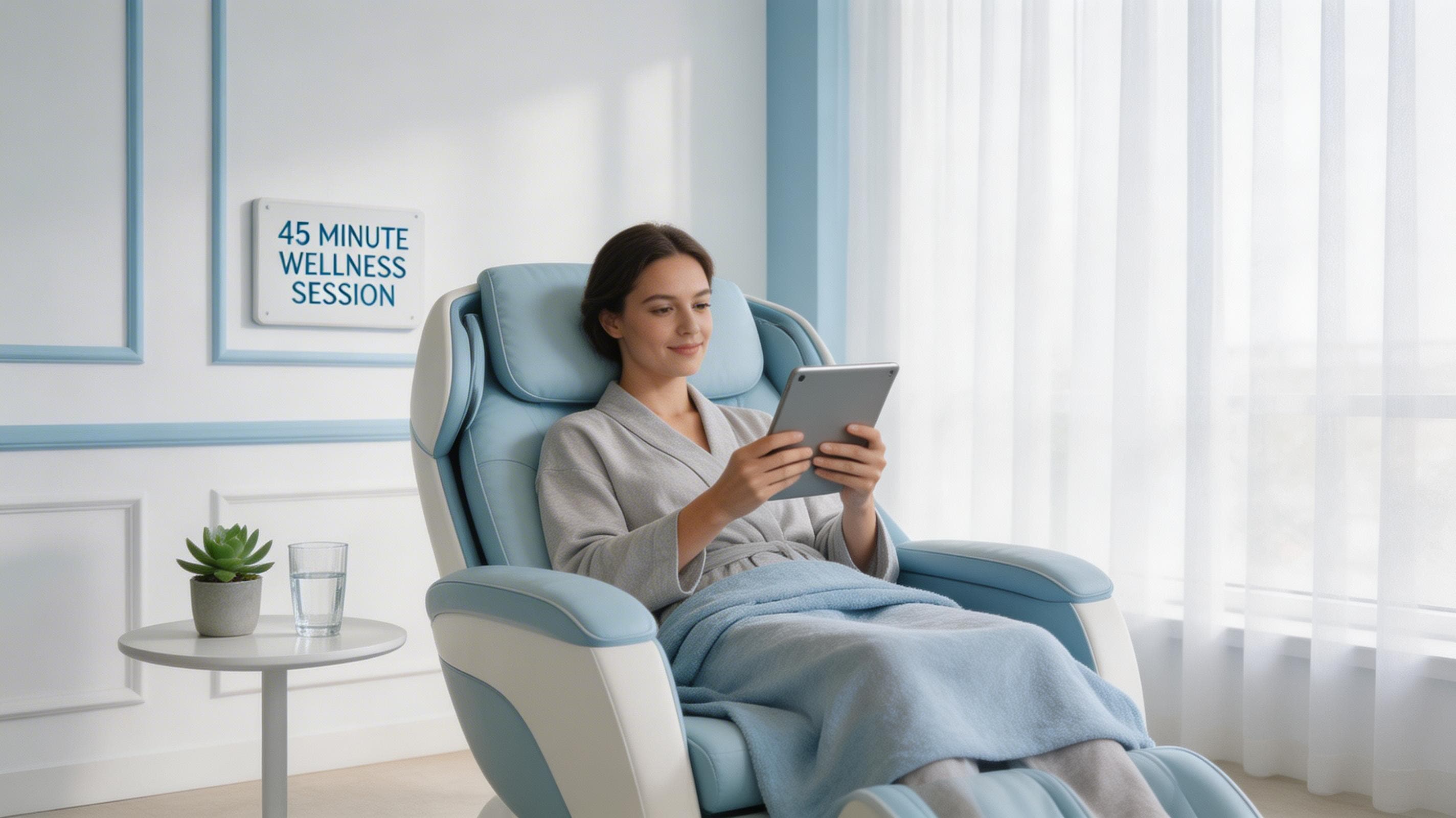 Person relaxing during an IV therapy session